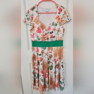 Festive Gingerbread Print Dress